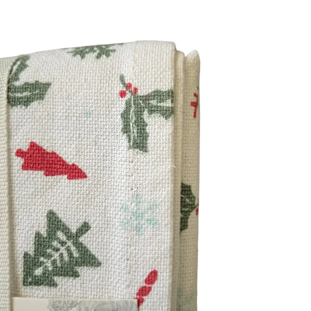 Shabby Chic Christmas Dinner Napkins Set of 6 Reindeer Candy Cane Holly 18x18